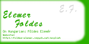 elemer foldes business card